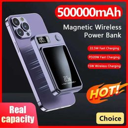 3D8R Cell Phone Power Banks Magnetic wireless 30000mAh 22.5W fast charging external battery charger suitable for Huawei Samsung iPhone 12 PD 20W power pack 240424