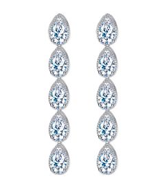 Luxury Jewellery Long Dangle Water Drop earring designer for woman White AAA Cubic Zirconia Earrings Copper 18k Gold Diamond Earring7830807