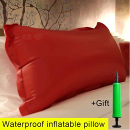 Pillow 1pcs 50x80cm Waterproof Inflatable Pillow PVC Vinyl Adult Bed Accessories Red Black Postural Assistance