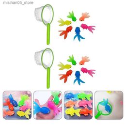 Sand Play Water Fun 2 sets of soft rubber goldfish sets childrens toys underwater fishing games diving cartoons baby showers Tpr childrens showers Q240426