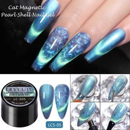 Nail Polish LILYCUTE 7ML Cat Magnetic Thread Pearl Shell Gel Nail Polish 9D Glitter Vernis Semi Permanent UV LED Soak Off Nail Art Gellak Y240425