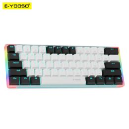 Drives Eyooso Z11t Usb Wired Mechanical Gaming Keyboard Blue Red Switch 61 Keys Gamer Russian Brazilian Portuguese for Computer Laptop