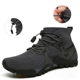 Shoes for Men Walking Summer High Top Boots Breathable Mesh Mountaineering Outdoor Comfortable Leisure Travel Sneakers 240415