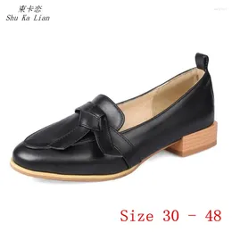Casual Shoes Slip-On Women Oxfords Brogue Loafers Flats Woman Flat Small Plus Size 30 31 32 33 -40 41 42 43 44 45 46 47 48