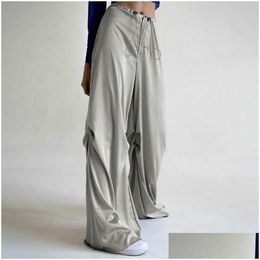 Damenhose Capris 2023 Frühling/Sommer Neue Elastizität Dstring Plisse Casual Drop Lieferung Bekleidung Kleidung Dhdln