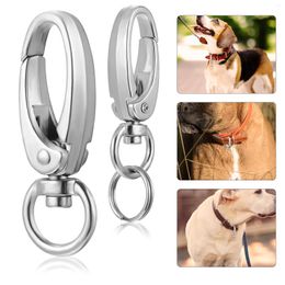 Dog Apparel Button Leash Tag Clips Pet Harness Cat Tags Engraved For Pets Small Id Name Holder Stainless Steel