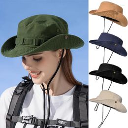 Berets Summer Cotton Breathable Bucket Hat Outdoor Mountain Climbing Sun Female Japanese Washed Denim Fisherman