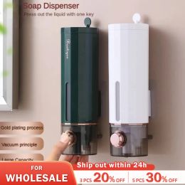 Dispensers NonPerforating Soap Dispenser Hand Sanitizer Wall Hanger Press Dispenser Home Hotel Shower Gel Shampoo Box Wall Mount