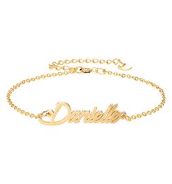 18k Gold plated Stainless Steel Nameplate Bracelets Letter quotDaniellequot Charm Bracelets for Women Personalized Custom Char8040122