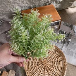 Decorative Flowers 26cm Simulated Plastic Plant Wormwood Yard Garden Decors Living Room Display Pographic Props Artificial Decoration