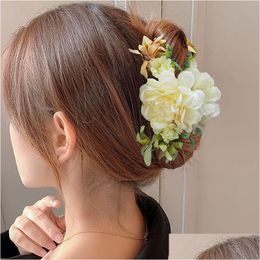 Hair Clips & Barrettes Haimeikang Large Size Flower Clip Claws Crab For Thick Hairpins Women Summer Fashion Accessories Drop Delivery Dhyj7