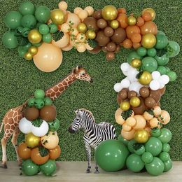 Party Decoration 145Pcs Jungle Safari Wild Woodland Balloon Garland Arch Balloons For Kids Boys Birthday Wedding Baby Shower Decorations