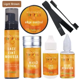 Adhesives Hair Replacement Adhesive Waterproof Wig Glue+Lace Tint Spray for Wigs Light Brown Wig Tint Mousse+Wax Stick Edge Control Gel