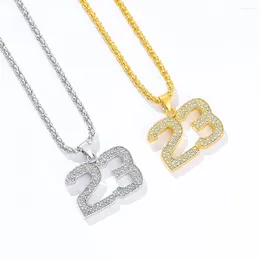 Chains Basketball Legend Number 23 Pendant Necklace Cool For Fans Charm Collar Male Hip-hop Lover Iced Out Rock