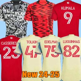 New York 2023 2024 2025 Red Soccer Jerseys BURKE LUQUINHAS AMAYA NEALIS TOLKIN MORGAN BULLS 24 25 MLS football men kids shirt VANZEIR