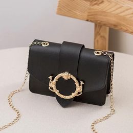 Shoulder Bags 2024 Women Chain Pu Leather Small Crossbody For Ladies Simple Special Lock Design Female Travel Handbags