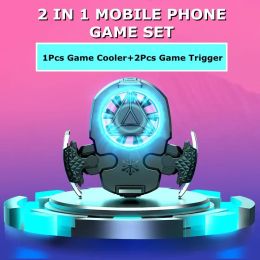Players Z02 Mobile Phone 2 in 1 ABS PUBG Game Cooler with L1 R1 Key Button Gaming Trigger for IPhone Android Gamepad Joystick Controller