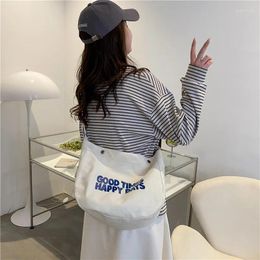 Evening Bags Canvas For Women 2024 Letter Shoulder Bag High Capacity Crossbody Fahion Shopper Eco Korean Leisure Messenger