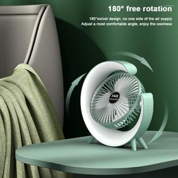 Table Lamps USB Small Cooling Fan Quiet With Colourful Light Portable 180 Degree Rotatable For Home Office Bedroom Dorm Summer Gift