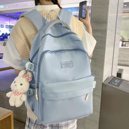 Backpack High School Student Schoolbag Fashion Girls Boys Bookbag Women Waterproof Rucksack Colle Laptop Mochila Black