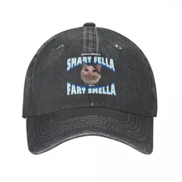 Ball Caps Baseball Cap You're Either A Smart Fella Or Fart Smella Unisex Style Vintage Distressed Washed Retro Cartoon Casquette Dad Hat