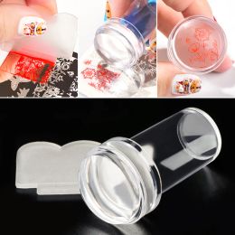 Art Silicone Transparent Nail Art Stamping Kit French For Manicure Plate Stamp Polish Stencil Template Seal Stamper Scraper