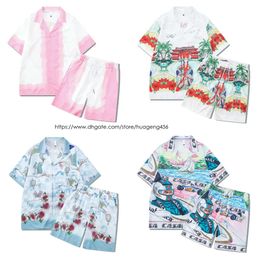 t shirt Casablanca Casa Blanca Set Casablancas Men Shirt Women High Qualiy Casa Blanca Shor Se Fashion Casablanc Shir and Men Beach Shors