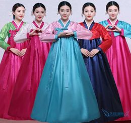 2019 High Quality Multicolor Traditional Korean Hanbok Dress Female Korean Folk Stage Dance Costume Korea Traditional Costume4271697