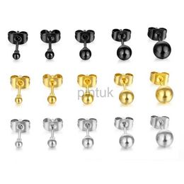 Stud 10pcs/lot Solid Round Ball Earring Stud Post Fit 316L Stainless Steel Hypoallergenic Bead Earring Jewellery 2/3/4/5/6mm d240426