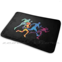 Carpets Running People Carpet Rug Non-Slip Water Absorb Door Mat Sports Runner Silhouette Run Training Sport Athlete