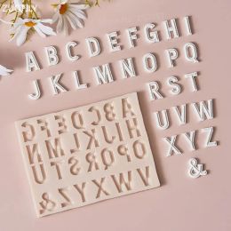 Moulds 26 English Letters 3D Alphabet Mould Silicone Uppercase Lowercase Chocolate Fondant Cake Cookie Baking Mould Dessert Decoration