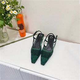 Designer Summer Fashion Womens sandals banquet dress shoes high-heeled sexy pumps pointed toe sling back women Slippers Size 35-40