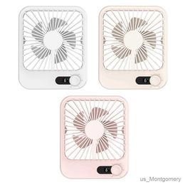 Electric Fans 2024 New Usb Fan 1500mAh 6 Gears Ultrathin Desk Fan Portable Fan Table Fan Mini Fan Portable Cooler Air Conditioner Fan