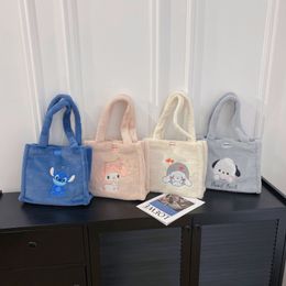 New Strawberry Bear Ladies Handbag Cute Plush Bag Women Single Shoulder Messenger Bag Large Capacity Tote Bag