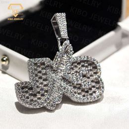 Fashion New Hip Hop Style Custom Pendant 925 Silver Moissanite Jewellery Iced Out Vvs Moissanite Necklace Letter Pendant for Men