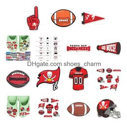 Shoe Parts & Accessories Rugby Football Basketball And Other Sports Pattern Charm For Cro C Jibbit Bubble Slides Sandals Pvc Decoratio Ot93K