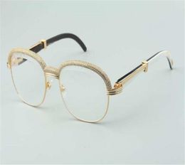 selling topquality new style natural mixed buffalo horn glasses highend diamonds eyebrow frame 1116728A Size 6018140mm3911426