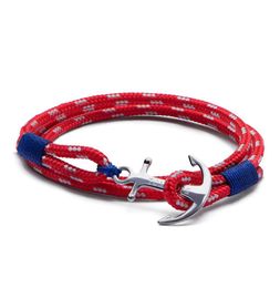 4 size Arctic 3 blue thread red rope bracelet stainless steel anchor Tom Hope bracelet with box and tag TH8 KKA60862787871