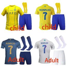 top short kids football kits Al Nass soccer Jerseys Ronaldo 2024 2025 CR7 Gonzalo Martinez Talisca Ghislain Konan Vincent Aboubakar men Football shirt Al-Nassr FCs