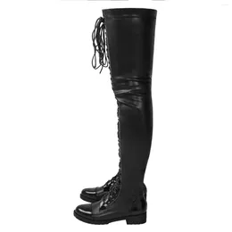 Boots Female Riding For Women Arrivals Over The Knee High Lace Up Low Heel Flat Women's Shoes Brand Design Fashion