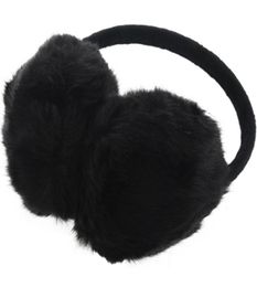 Berets Lady Woman Headband Black Faux Fur Winter Ear Cover Earmuffs5677183