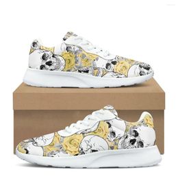 Casual Shoes Skull Roses Pattern Everyday Durable Sneakers Women Lace Up Cozy Soft Knitting Outdoor Men's Training Basketball