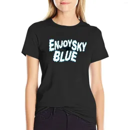 Women's Polos Enjoy Sky Blue T-Shirt Summer Clothes For Women