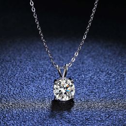 Four Claw Classic Mosan Diamond Necklace for Women d Colour 1 925 Sier Mosan Pendant Necklace