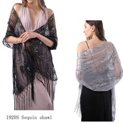 Scarves Luxury Sequin Shawls Wraps For Party Dresses Women Scarf Embroidery Wedding Cape Bride Dress Shawl Foulard Femme Ladies9218015