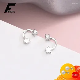 Stud Earrings Fashion 925 Sterling Silver Jewellery Accessories For Women Wedding Party Star Shape Zircon Gemstone Charm