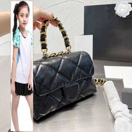 Kids Bags CC Bag Wallets 22c Designer Ladies Thick Chain Clutch Tote Bag Black Real Leather Gold-Tone Hardware Crossbody Handbags Vintage Hanbag Porta