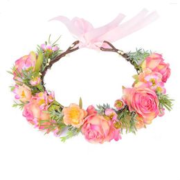 Headpieces Flower Hairband Garland Handmade Artificial Adjustable Hair Hoop For Banquet Wedding Dresses Skirts