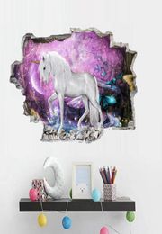 kids cartoon unicorn wall stickers children fashion Bedroom Decorations PVC sticker home decor wall stickers Kindergarten Nursery 6071808