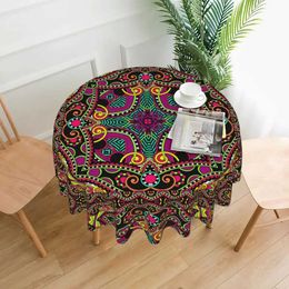 Table Cloth Square Mandala Pattern Decorative Table Cloth Thick Round Party Table Cover Tea Table 240426